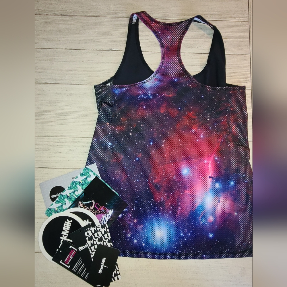 Blackmilk galaxy razor back shirt